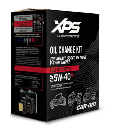 CANAM OIL CHANGE KIT XPS 4T 5W-40 Full Synthetic Oil Change Kit for Rotax 500 cc or more V-Twin engine*